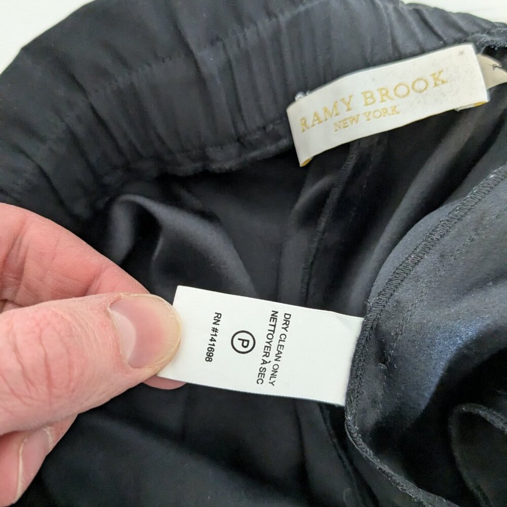 Ramy Brook Allyn Stretch Silk Cropped Pants Black - Picture 12 of 12